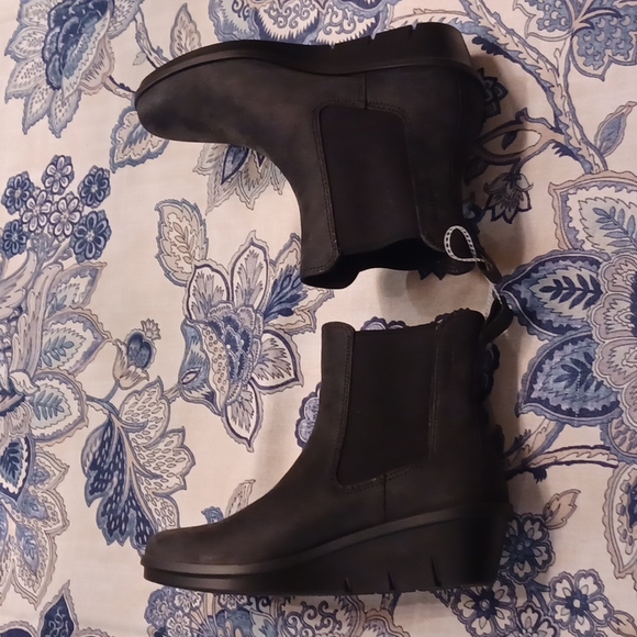 ECCO Women's Wedge Nubuck Leather Bootie Ankle Size 11 EU 42 NEW - Picture 10 of 12